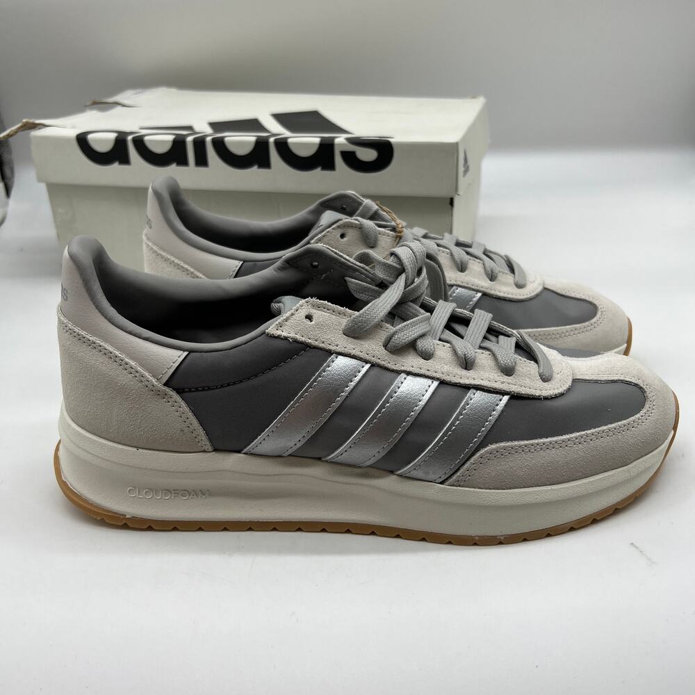 Adidas Running Shoes Womens Size 11 US Gray Silver Cloudfoam Suede